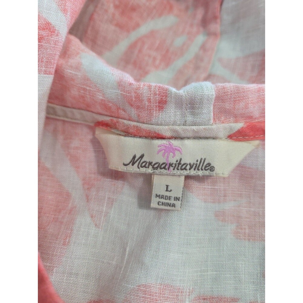 margaritaville hooded top linen large floral beach resort wear cruise - Picture 5 of 6